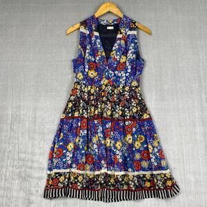 Hinge Dress Womens XS Silk Multicolor Floral‎ Romantic Boho Euro Chic It Girl
